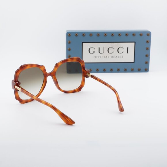Gucci GG1431S 002 Square Sunglasses - Havana/Brown